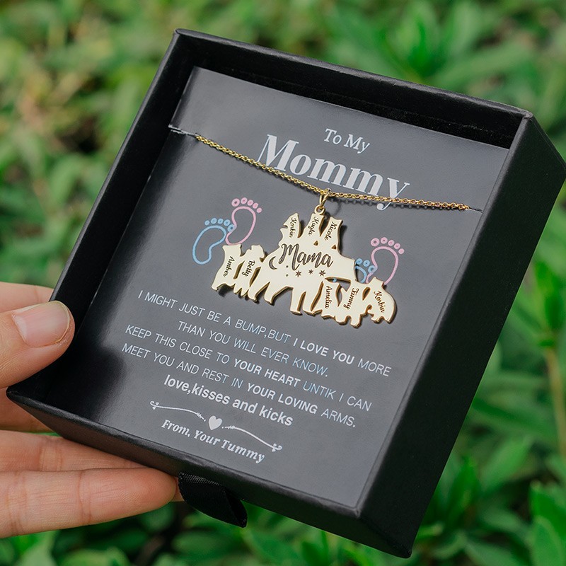 Personalisierte Mama Bär Halskette 1-8 Namen für meine Mama Geschenk