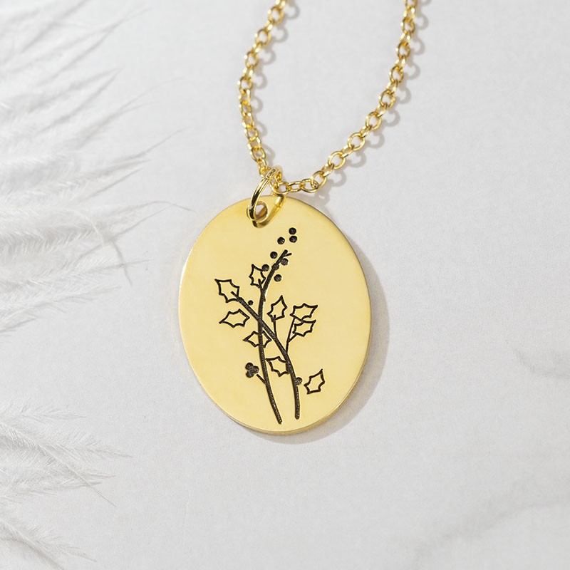 Personalisierte Halsketten mit Geburtsblumen für Sie