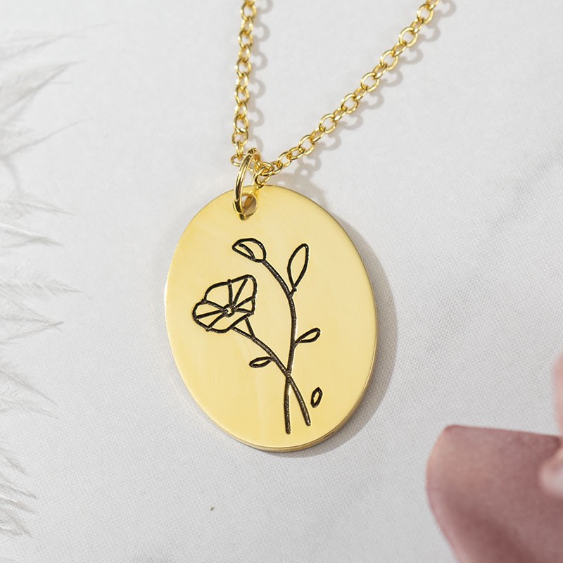 Personalisierte Halsketten mit Geburtsblumen für Sie