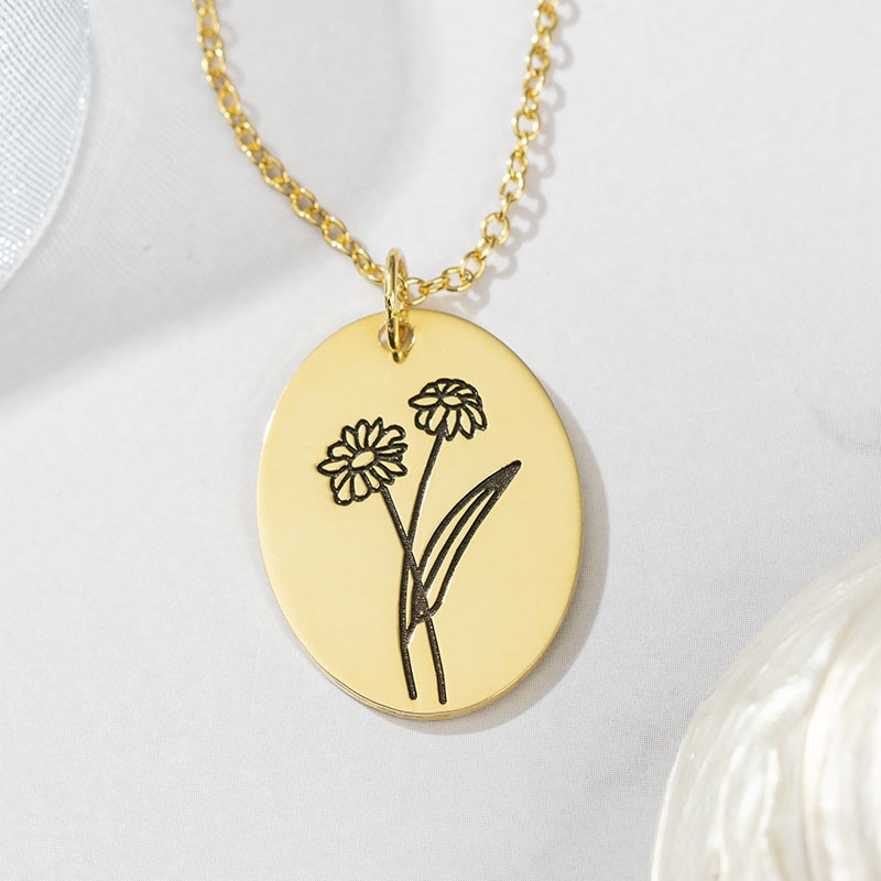 Personalisierte Halsketten mit Geburtsblumen für Sie
