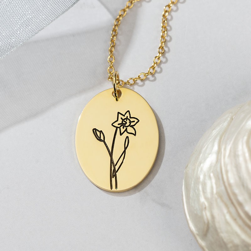 Personalisierte Halsketten mit Geburtsblumen für Sie