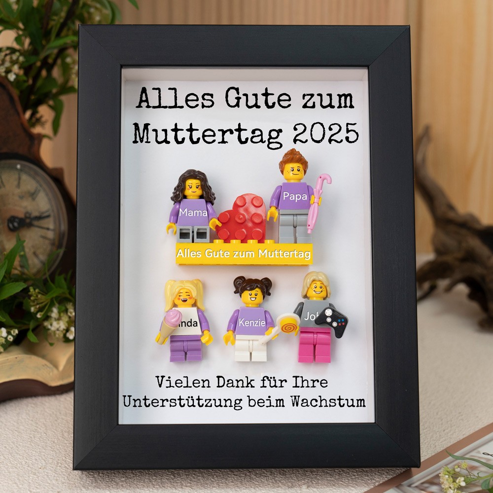 Personalisierte Kleine Figur mit Rahmen und Ziegelstein für Mama Muttertag Geschenk