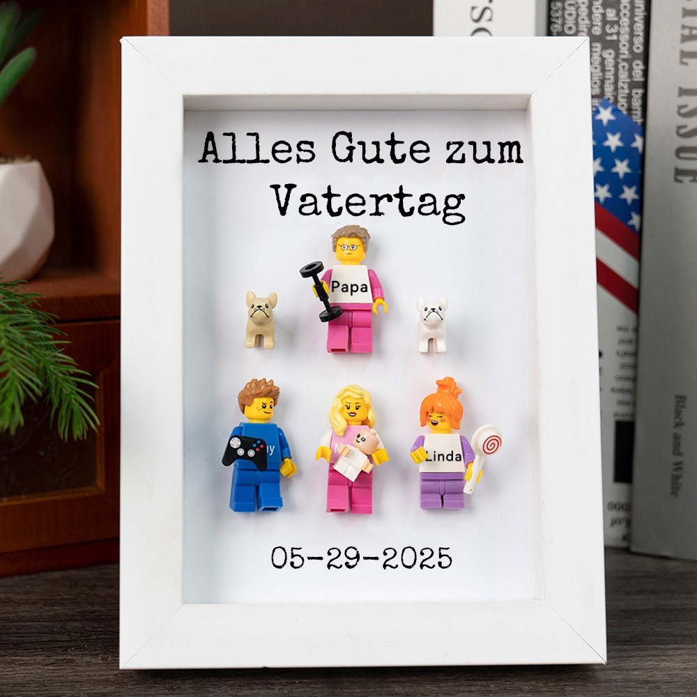 Personalisierte Kleine Figur mit Rahmen für Papa Vatertag Geschenk