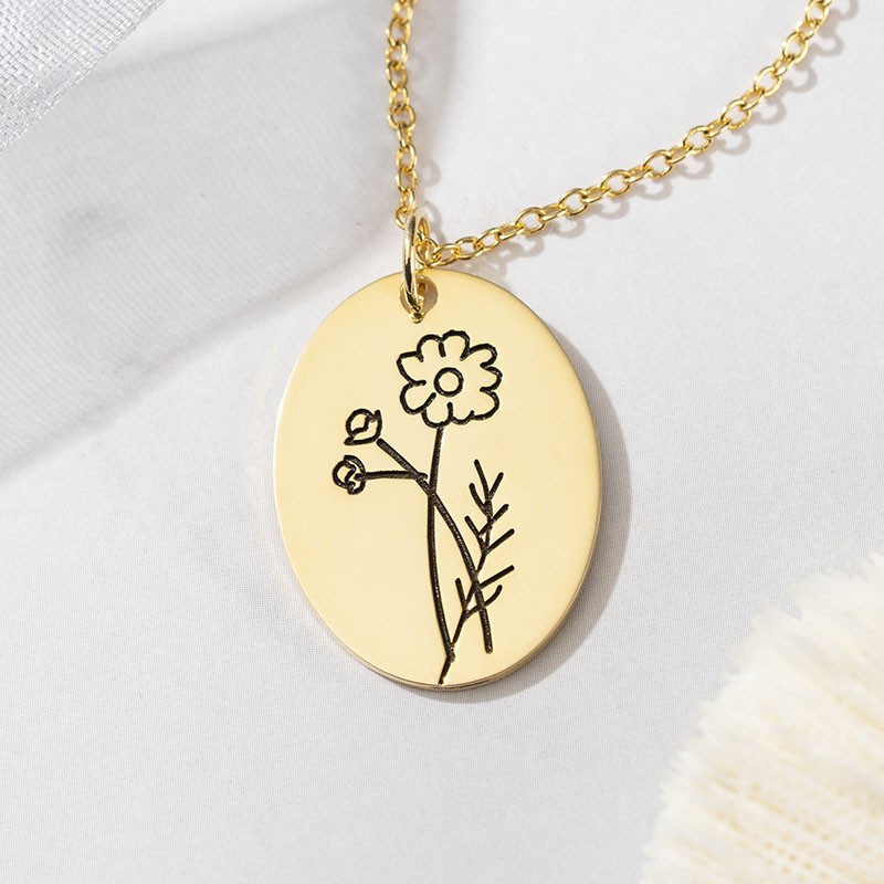 Personalisierte Halsketten mit Geburtsblumen für Sie