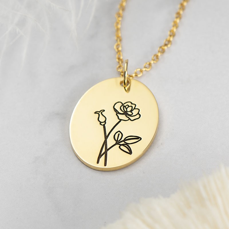 Personalisierte Halsketten mit Geburtsblumen für Sie