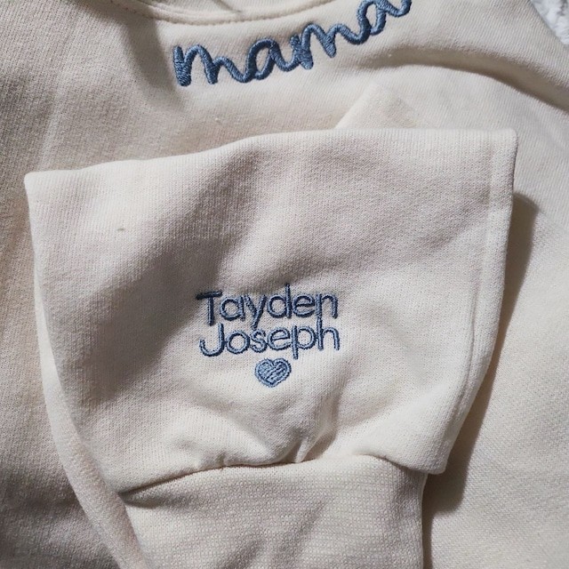 Individuell bestickt Mama Sweatshirt Hoodie mit Kindernamen für Muttertag Geschenkideen