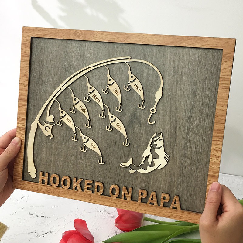 Süchtig nach Papa, Opa, personalisiertes Angelausflugsgeschenk zum Vatertag