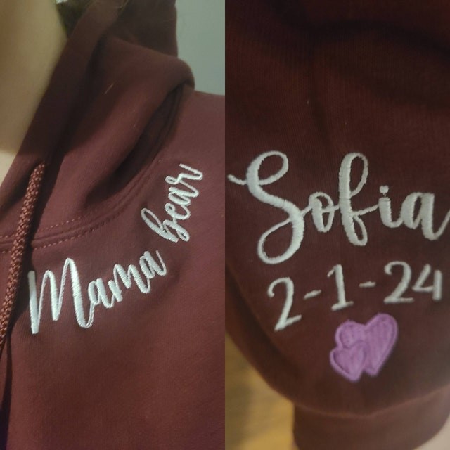 Benutzerdefinierte Mama bestickt Sweatshirt Hoodie mit Kindernamen für Muttertag Geschenkideen