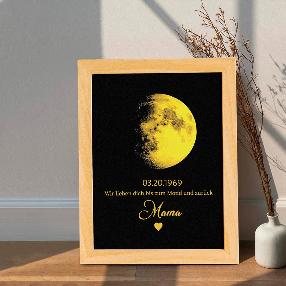 Personalisierte Mondphase Holz Zeichen Familie Keepsake Geschenke Muttertag Geschenkideen
