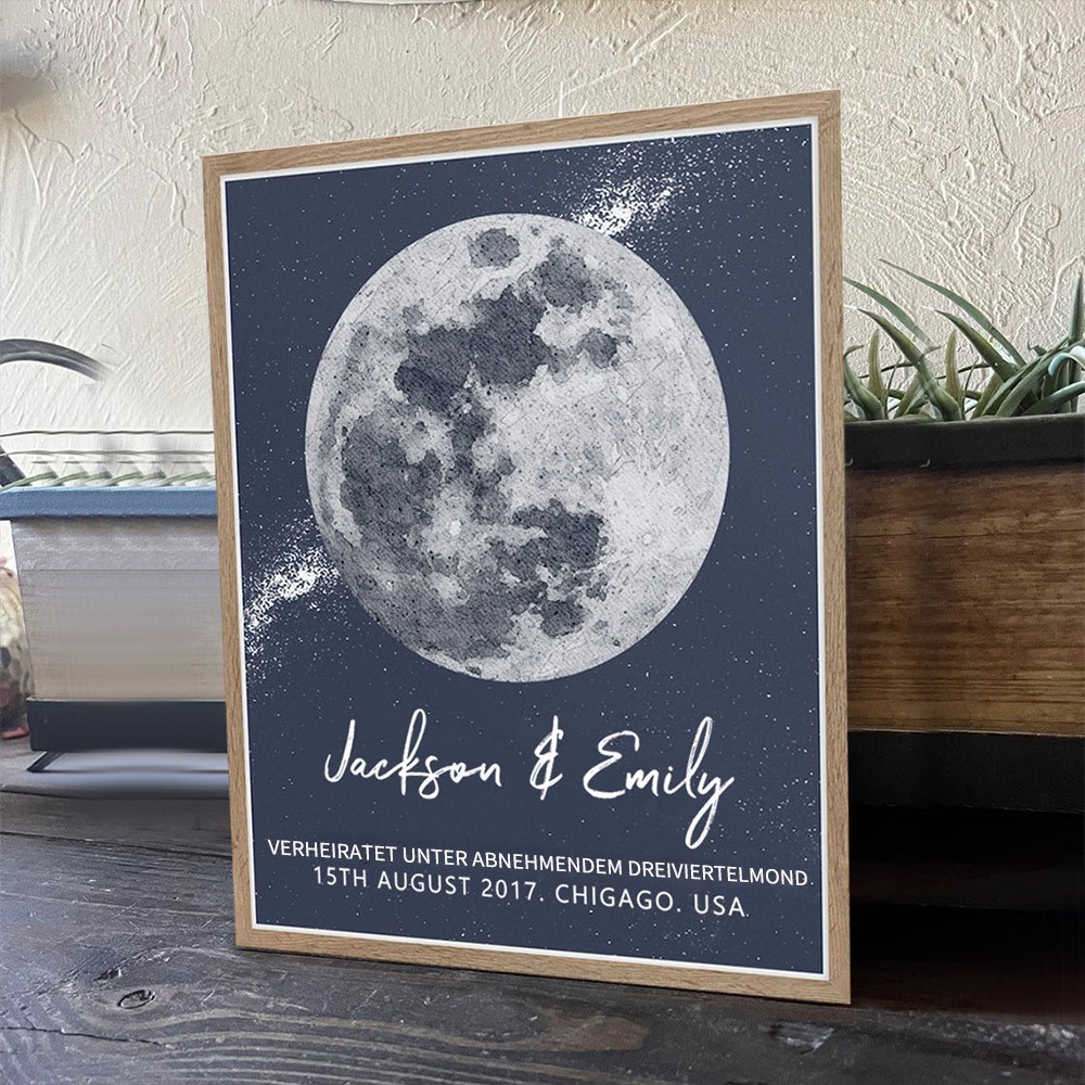 Personalisierte Paar Mondphase Zeichen Keepsake Geschenke für Valentinstag