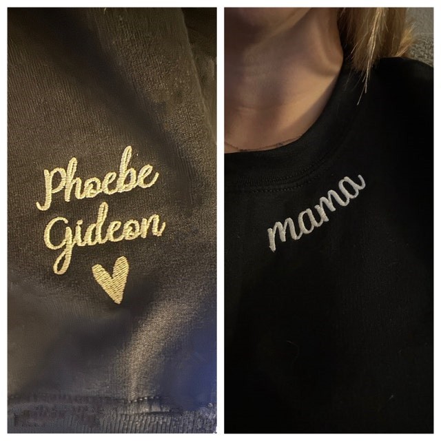 Individuell bestickt Mama Sweatshirt Hoodie mit Kindernamen für Muttertag Geschenkideen