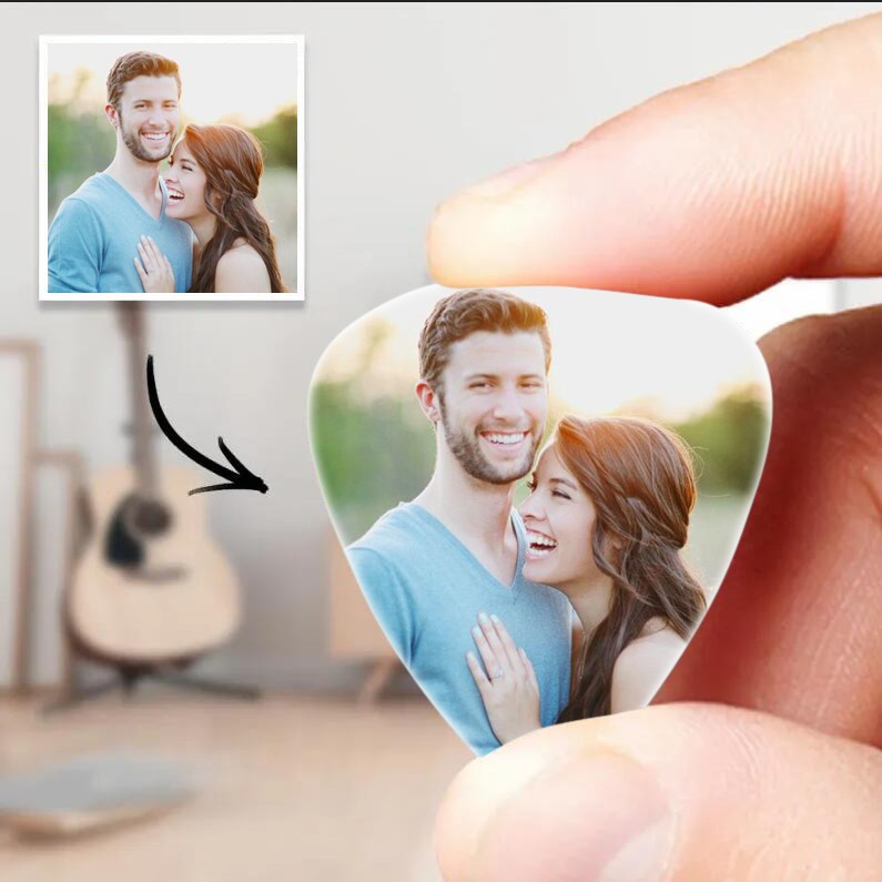 Personalisiertes Plektrum mit Foto für Musiker Custom für Freund und Freundin