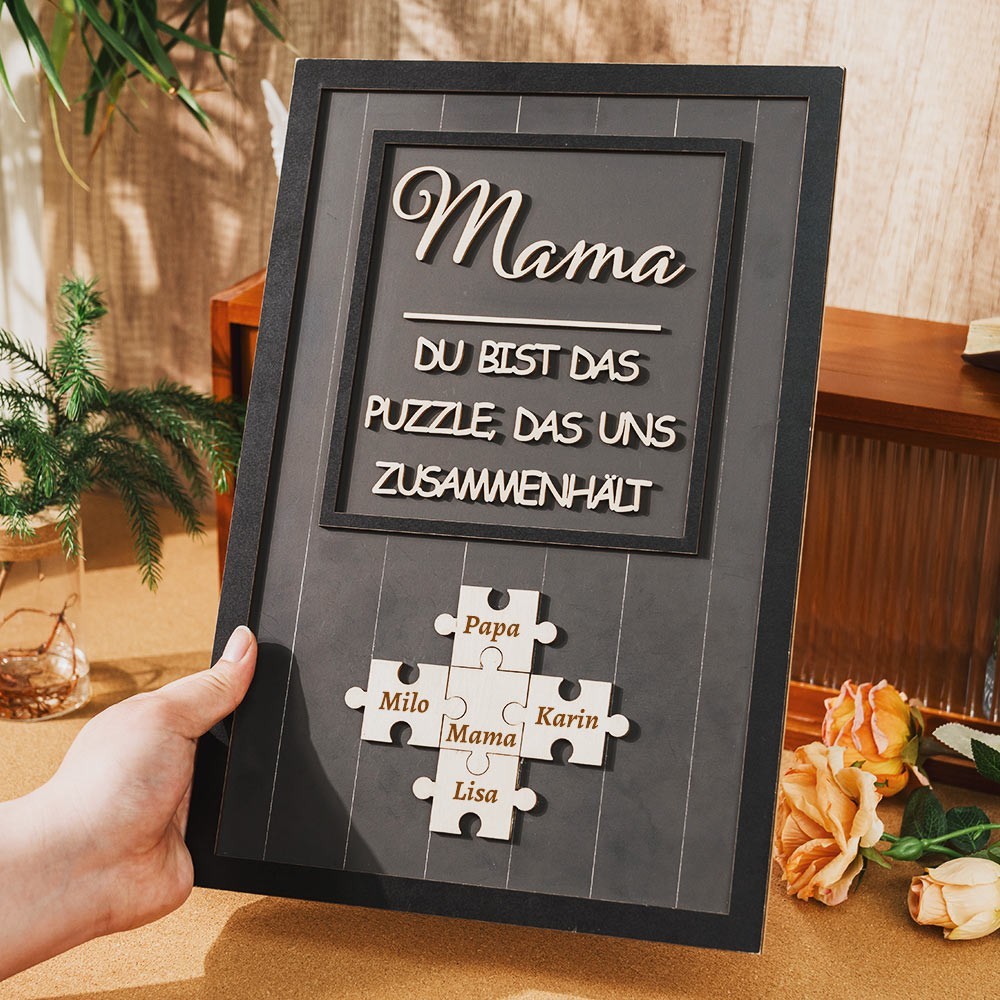 Benutzerdefinierte Mama Puzzle Zeichen mit Namen der Kinder für Mama Oma Muttertag