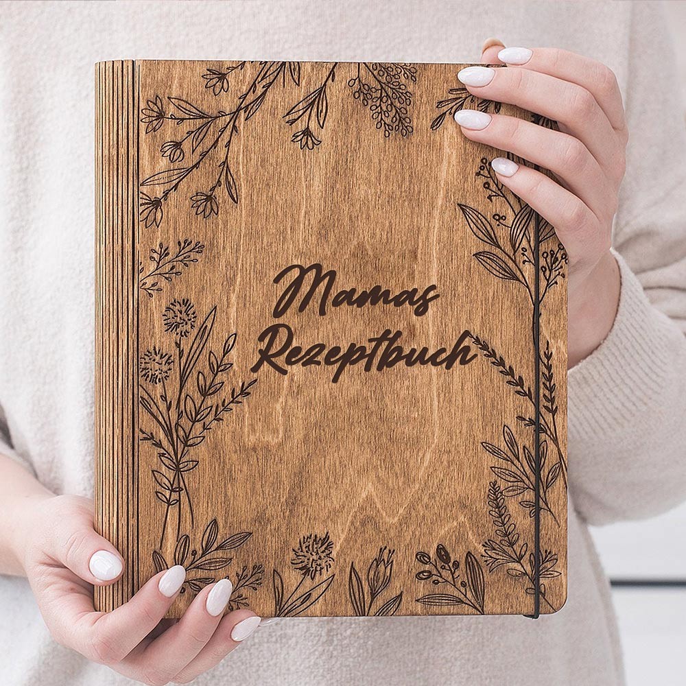 Personalisierte Familien Hölzerne Rezeptbuch Für Weihnachten Geschenk