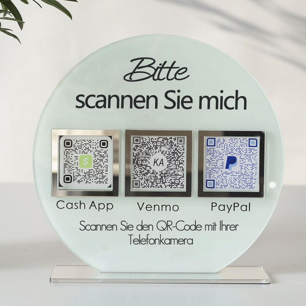 Personalized 3 QR Code Sign Business Payment & Social Media Sign