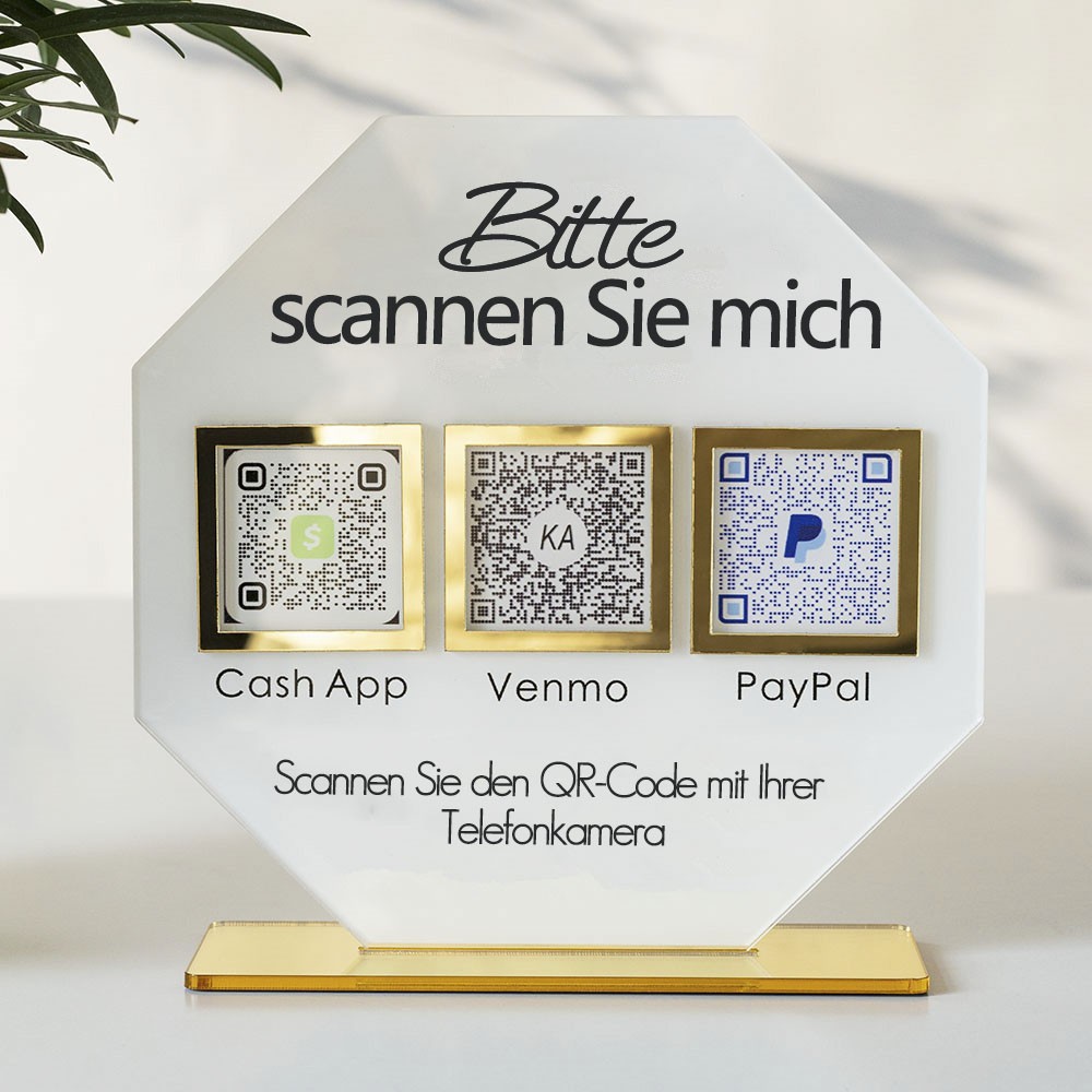 Personalized 3 QR Code Sign Business Payment & Social Media Sign