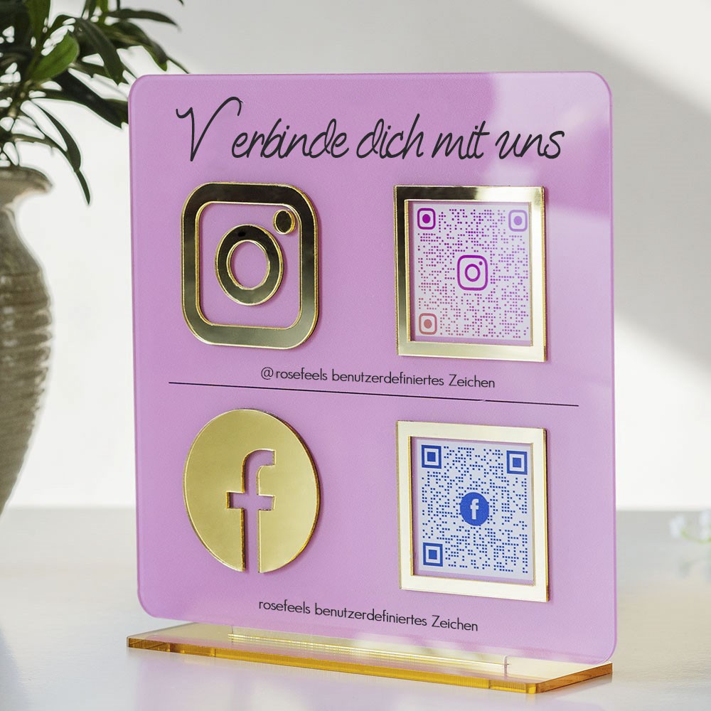 Personalized Instagram Facebook QR Code Sign Business Social Media Sign