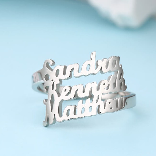 S925 Silber personalisierter Namensring für Sie