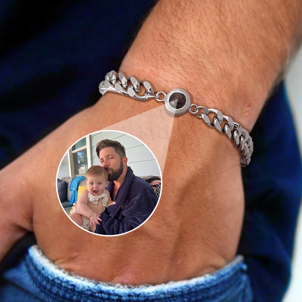 Personalisiertes Fotoprojektionsarmband für Geschenkideen zum ersten Vatertag