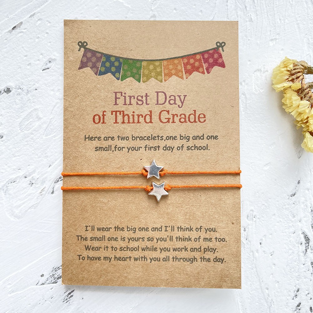 Back to School Armband Erster Tag der dritten Klasse Geschenk für Kinder 2er Set