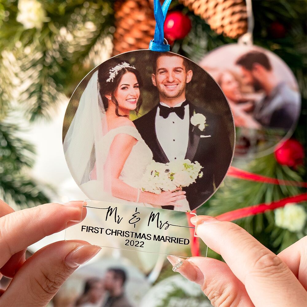 Unsere ersten Weihnachtsschmuck-Foto-Hochzeitspaar-Geschenkideen