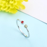 S925 Sterling Silber Geburtsstein Ring | Mutterring | Personalisierter Geburtssteinring | Paar Ring