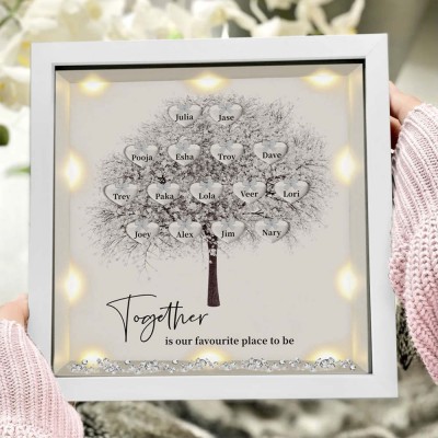Custom Family Tree Frame With Names Anniversary New Home Decor Together is Our Favorite Place to be