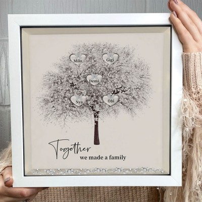Custom Family Tree Frame With Kids Names Together We Make A Family Anniversary New Home Gift