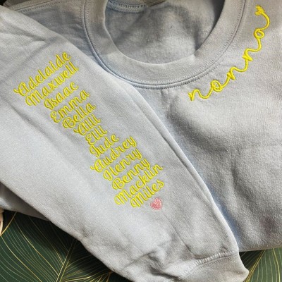 Benutzerdefinierte Mama bestickt Sweatshirt Hoodie mit Kindernamen für Muttertag Geschenkideen