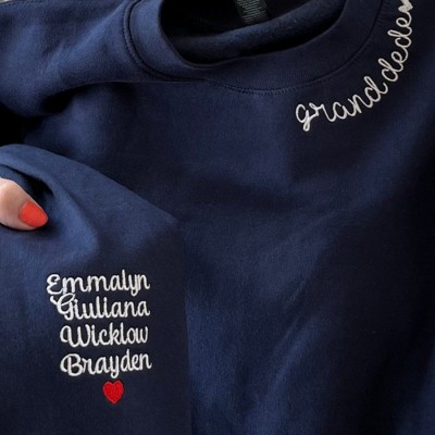 Benutzerdefinierte Mama bestickt Sweatshirt Hoodie mit Kindernamen für Muttertag Geschenkideen