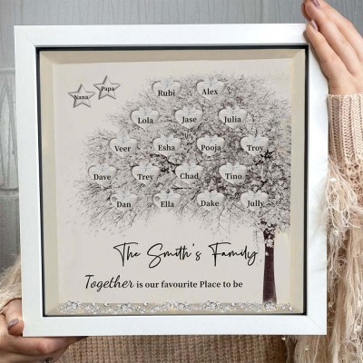 Custom Family Tree Frame With Kids Names Together is Our Favorite Place For Christmas Anniversary