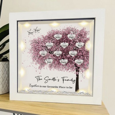 Custom Family Tree Frame With Kids Names Together is Our Favorite Place For Christmas Anniversary