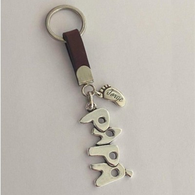 Vatertagsgeschenk-personalisierte Familie Schlüsselanhänger 1-8 Babyfüße Charms mit individuellem Namen