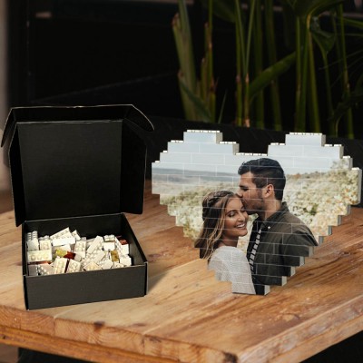 Personalisierte Herz-Foto-Block-Puzzle-Baustein-Jubiläums-Geburtstags-Valentinstag-Geschenkideen