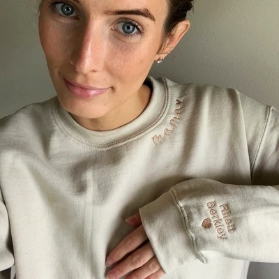 Benutzerdefinierte Mama bestickt Sweatshirt Hoodie mit Kindernamen für Muttertag Geschenkideen