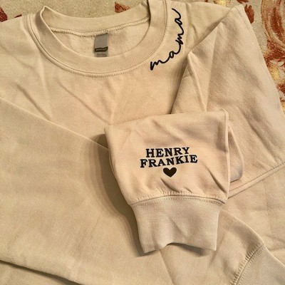 Benutzerdefinierte Mama bestickt Sweatshirt Hoodie mit Kindernamen für Muttertag Geschenkideen