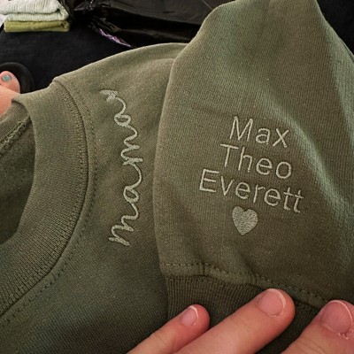 Benutzerdefinierte Mama bestickt Sweatshirt Hoodie mit Kindernamen für Muttertag Geschenkideen