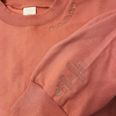 Benutzerdefinierte Mama bestickt Sweatshirt Hoodie mit Kindernamen für Muttertag Geschenkideen