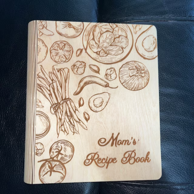 Personalisiertes Familien-Rezeptbuch für Mütter aus Holz für Oma als Weihnachtsgeschenkideen