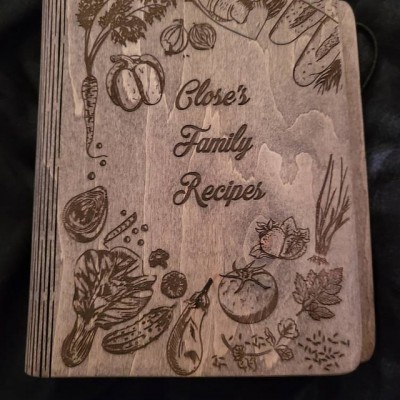 Individuelles Familien-Rezeptbuch aus Holz für Mama, Oma, Geschenkideen zum Weihnachtstag
