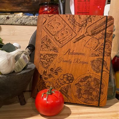 Individuelles Familien-Rezeptbuch aus Holz für Mama, Oma, Geschenkideen zum Weihnachtstag