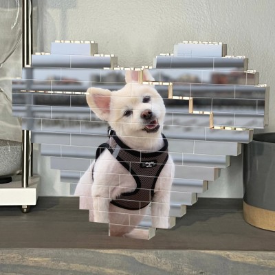 Personalisierte Herz Foto Block Puzzle Ziegel für Tierliebhaber