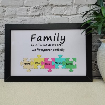Personalisiertes Muttertagsgeschenk Du bist das Teil, das uns zusammenhält Puzzleteile Namensschild Wohnkultur