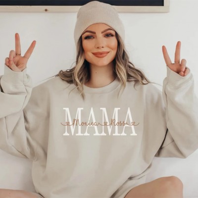 Individuelles Mama-Sweatshirt mit Kindernamen