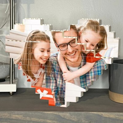 Personalisierte Herz Foto Block Puzzle Brick für Familie Weihnachtsgeschenk