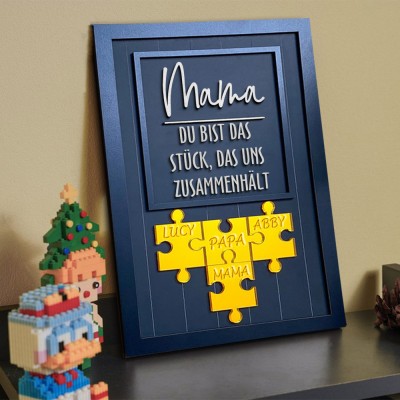 Benutzerdefinierte Mama Puzzle Zeichen mit Namen der Kinder für Mama Oma Muttertag