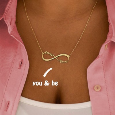 Personalisierte Infinity Paar Namenskette Geschenke für Sie