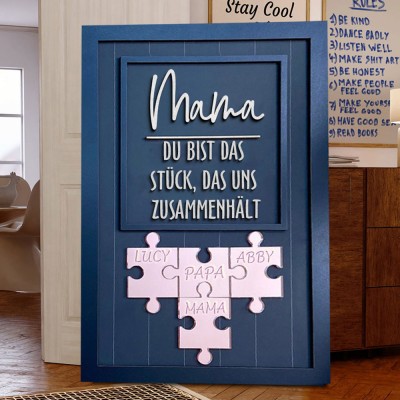 Benutzerdefinierte Mama Puzzle Zeichen mit Namen der Kinder für Mama Oma Muttertag