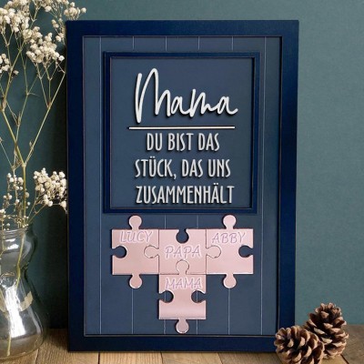 Benutzerdefinierte Mama Puzzle Zeichen mit Namen der Kinder für Mama Oma Muttertag