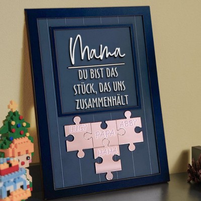 Benutzerdefinierte Mama Puzzle Zeichen mit Namen der Kinder für Mama Oma Muttertag